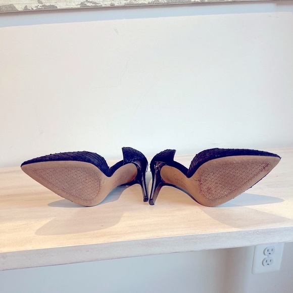 Faux Snake Skin Stiletto Heel Pointed Pumps Heels - Picture 4 of 5